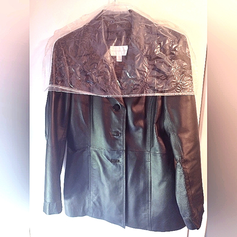 Worthington Medium Black Leather Coat